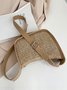 Woven one-shoulder beach vacation messenger bag