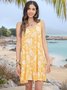 Yellow Beach Floral Mini Dress