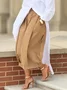 Casual Cotton Wide-Leg Cropped Pants