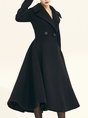Brown Long Sleeve A-Line Elegant Coat