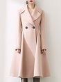 Brown Long Sleeve A-Line Elegant Coat