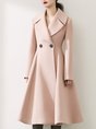 Brown Long Sleeve A-Line Elegant Coat