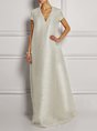 Silver Shift Glitter-finished Elegant Maxi Dress