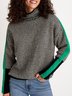 Urban Geometric Turtleneck Long Sleeve Sweater