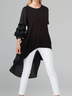 A-Line Ruched 3/4 Sleeve Crew Neck Blouse