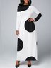 Printed Long Sleeve Polka Dots Dress