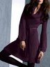 Elegant Solid Long Sleeve Sweater Dress