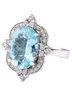 Banquet Party Aquamarine Diamond Ring Elegant Party Ring Matching