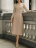 Long sleeve Elegant Shawl Collar Midi Dress