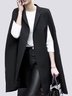 Regular Fit Flat Collar Simple Long Overcoat