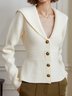 Elegant Buttoned Lapel Collar Sweater Cardigan