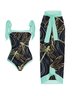 Dragonfly Square Neck Printing Vacation One Piece With Cover Up