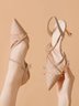 Elegant Mesh Glitter Rhinestones Dress Heels
