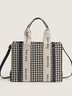 Casual Houndstooth Canvas Tote Bag Large Capacity Crossbody Bag