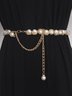 Elegant Imitation Pearl Rhinestone Waist Chain Belt