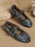 Casual Wool-blend Ombre Adjustable Buckle Mary Jane Shoes