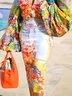 Floral Regular Fit Elegant Midi Skirt