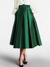 Loose Plain Elegant Skirt With Belt