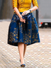 Floral Loose Elegant Midi Skirt