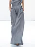 Elegant Loose Plain Long Wide Leg Pants