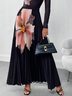 Loose Printing Elegant Floral Maxi Skirt