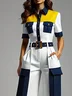 Urban Utility Color Block Pockets Shirt