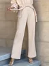 Casual Plain Loose Straight Pants