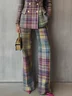Urban Multi-Plaid Straight-Leg Pants