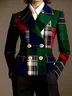 Urban Printing Plaid Lapel Collar Blazer
