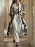 Urban Printing Floral Pattern Lapel Collar Coat