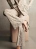 Elegant Plain Lace Fashion Straight Pants