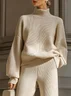 Yarn/Wool Yarn Casual Plain Turtleneck Sweater