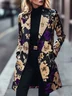 Urban Printing Floral Lapel Collar Coat