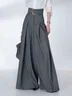 Urban Plain Wide Leg Pants With Belt