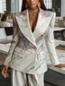Elegant Printing Random Print Lapel Collar Blazer