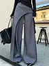 Urban Plain Folds Wide Leg Pants