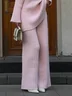 Elegant Plain Sweater Straight Pants