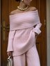Elegant Plain Cold Shoulder Sweater