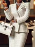 Elegant Plain Lapel Collar Blazer