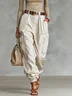 Casual Plain Pockets Cargo Pants
