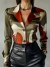 Urban Abstract Graphic Printing Lapel Collar Shirt