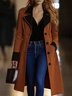 Urban Buttoned Color Block Suede Coat