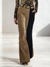 Urban Color Block Split Joint Flare Pants