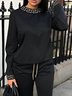 Casual  Letter Pattern Stand Collar Sweatshirt