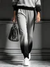 Casual Gradient Pattern Printing Ankle Banded Pants