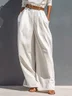 Urban Plain Buttoned Straight Pants  No Belt