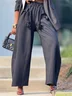 Urban Plain Fashion Pants With Belt