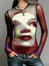 Casual Abstract Crew Neck T-shirt