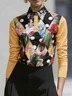 Urban Floral Shirt Collar Blouse