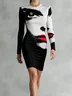 Urban Random Print Crew Neck Mini Dress